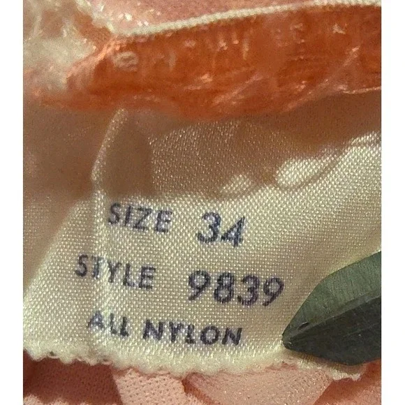 VTG GILEAD Pink Nylon & Lace Full-length Nightgown Lingerie Size 34 - Picture 10 of 15